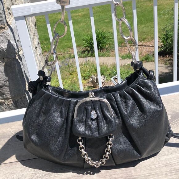 Renato Angi Handbags - Renato black leather Angi Designer purse bag tote